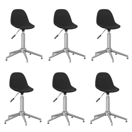 Bild på vidaXL Snurrbara matstolar 6 st svart tyg