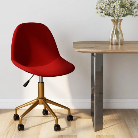 Bild på vidaXL Snurrbar kontorsstol vinröd sammet