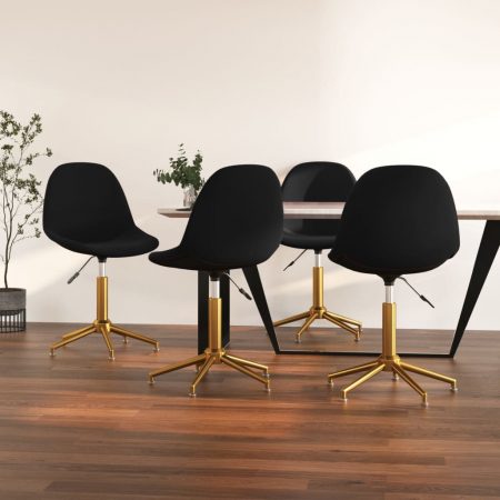 Bild på vidaXL Snurrbara matstolar 4 st svart sammet