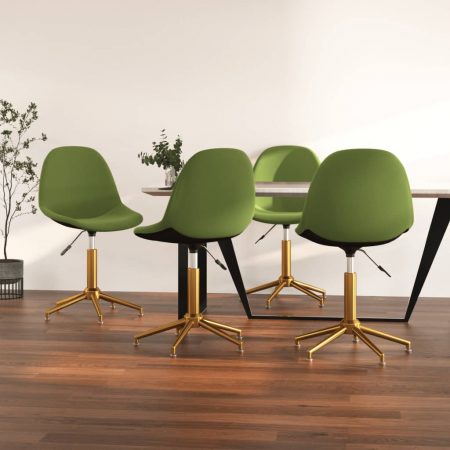 Bild på vidaXL Snurrbara matstolar 4 st ljusgrön sammet