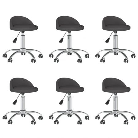 Bild på vidaXL Snurrbara matstolar 6 st grå konstläder