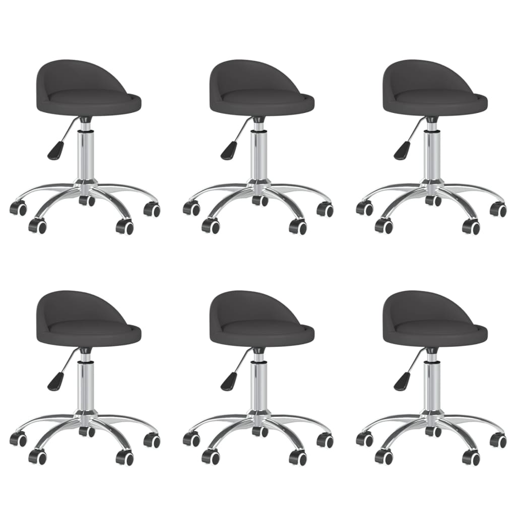 8720286732397_a_en_hd_1 Bild på vidaXL Snurrbara matstolar 6 st grå konstläder