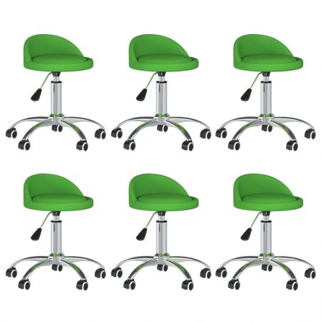 Bild på vidaXL Matstol 6 st snurrbara grön konstläder