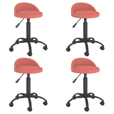 Bild på vidaXL Snurrbara matstolar 4 st rosa sammet