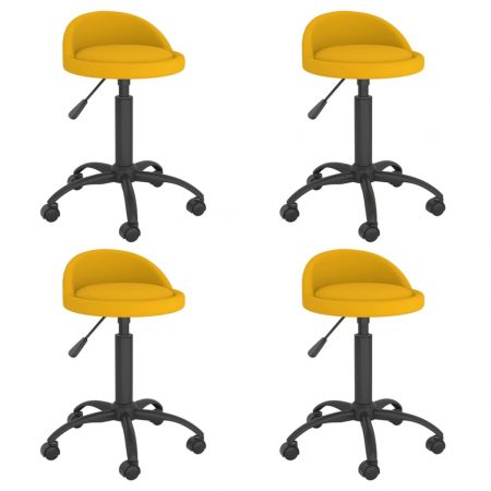 Bild på vidaXL Snurrbara matstolar 4 st senapsgul sammet