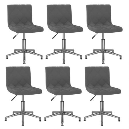 Bild på vidaXL Snurrbara matstolar 6 st mörkgrå sammet