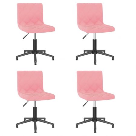 Bild på vidaXL Snurrbara matstolar 4 st rosa sammet