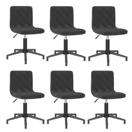 Bild på vidaXL Snurrbara matstolar 6 st svart sammet