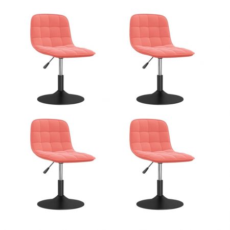 Bild på vidaXL Snurrbara matstolar 4 st rosa sammet