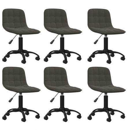 Bild på vidaXL Snurrbara matstolar 6 st mörkgrå sammet