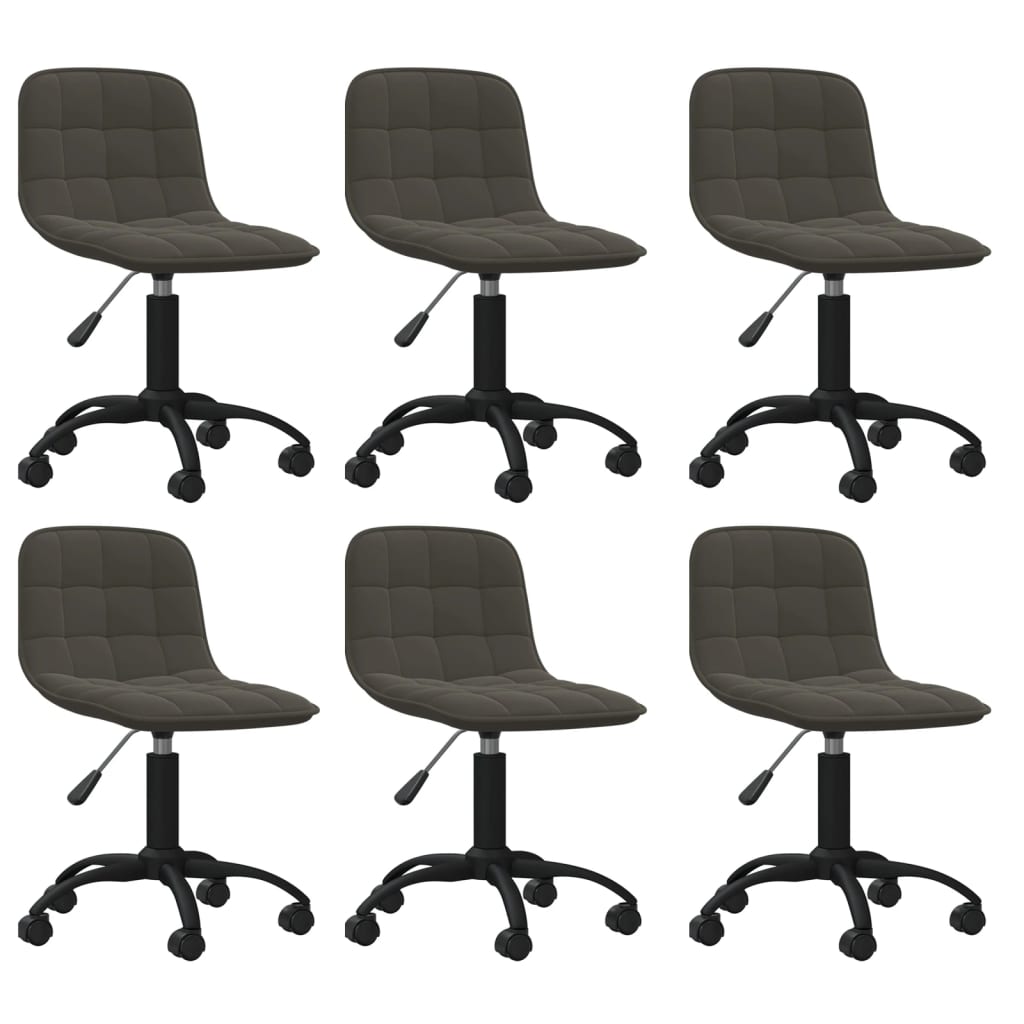 8720286737460_a_en_hd_1 Bild på vidaXL Snurrbara matstolar 6 st mörkgrå sammet