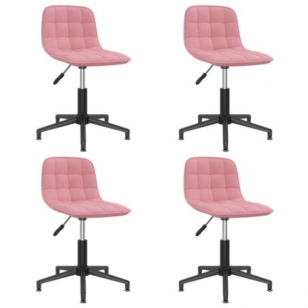 Bild på vidaXL Snurrbara matstolar 4 st rosa sammet