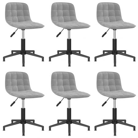 Bild på vidaXL Snurrbara matstolar 6 st ljusgrå sammet