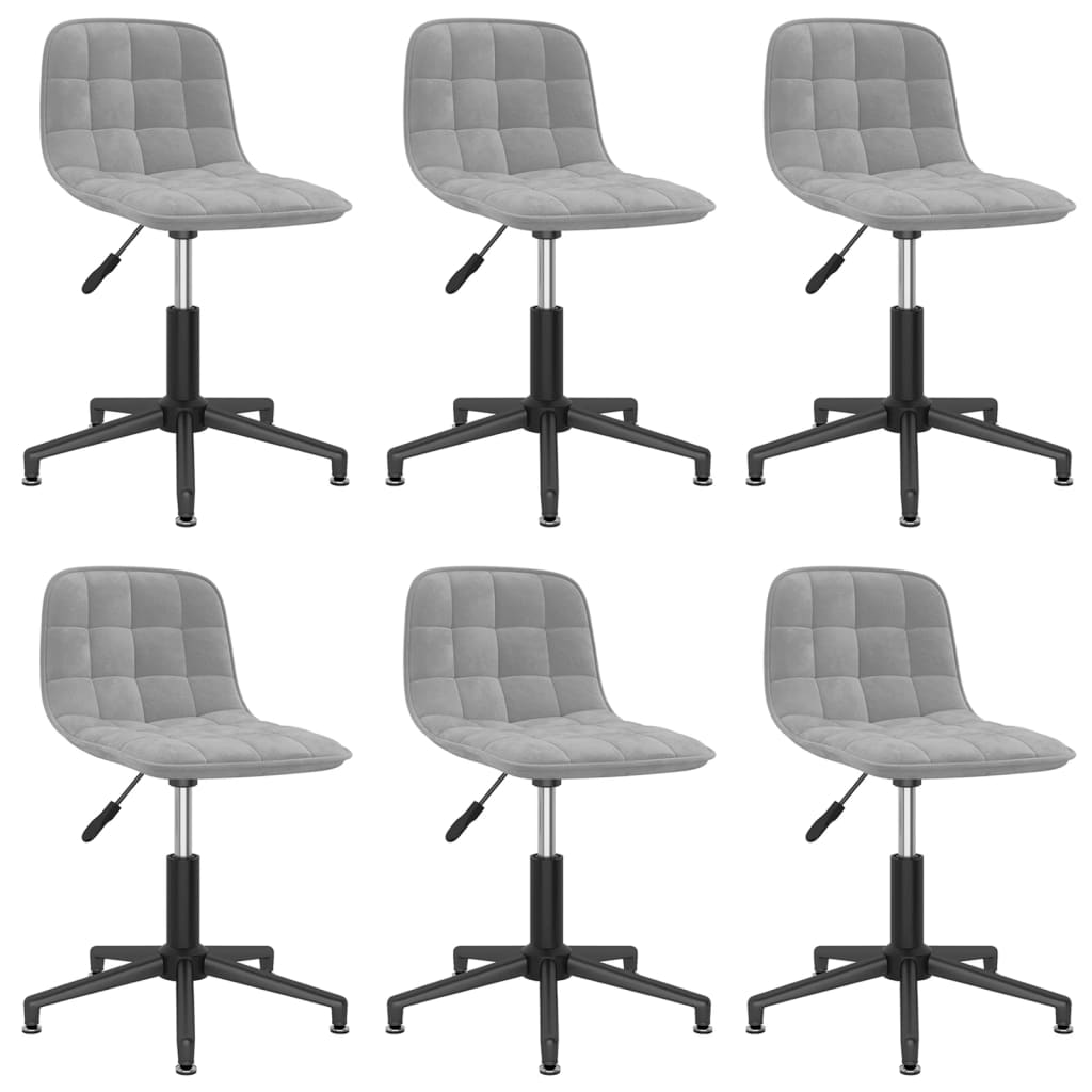 8720286738085_a_en_hd_1 Bild på vidaXL Snurrbara matstolar 6 st ljusgrå sammet