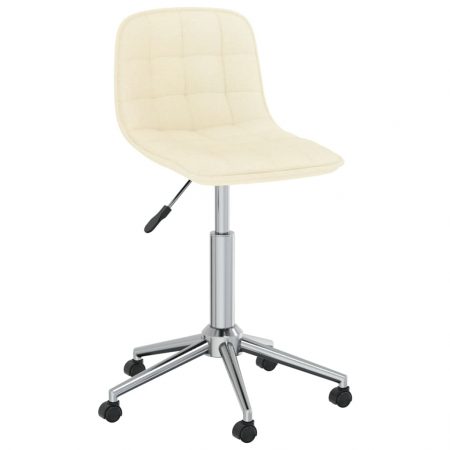 Bild på vidaXL Snurrbar kontorsstol gräddvit tyg