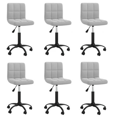 Bild på vidaXL Snurrbara matstolar 6 st ljusgrå sammet