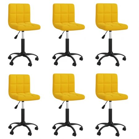 Bild på vidaXL Snurrbara matstolar 6 st senapsgul sammet