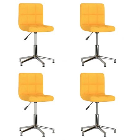 Bild på vidaXL Snurrbara matstolar 4 st senapsgul tyg