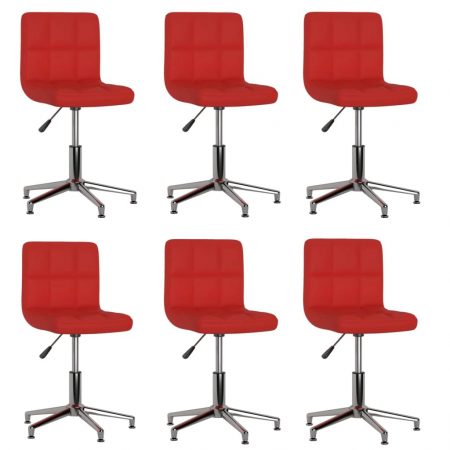 Bild på vidaXL Snurrbara matstolar 6 st vinröd konstläder