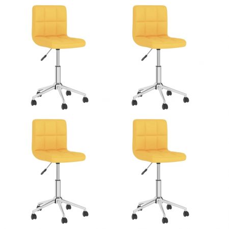 Bild på vidaXL Snurrbara matstolar 4 st senapsgul tyg