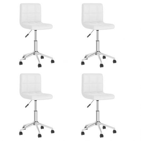 Bild på vidaXL Snurrbara matstolar 4 st vit konstläder
