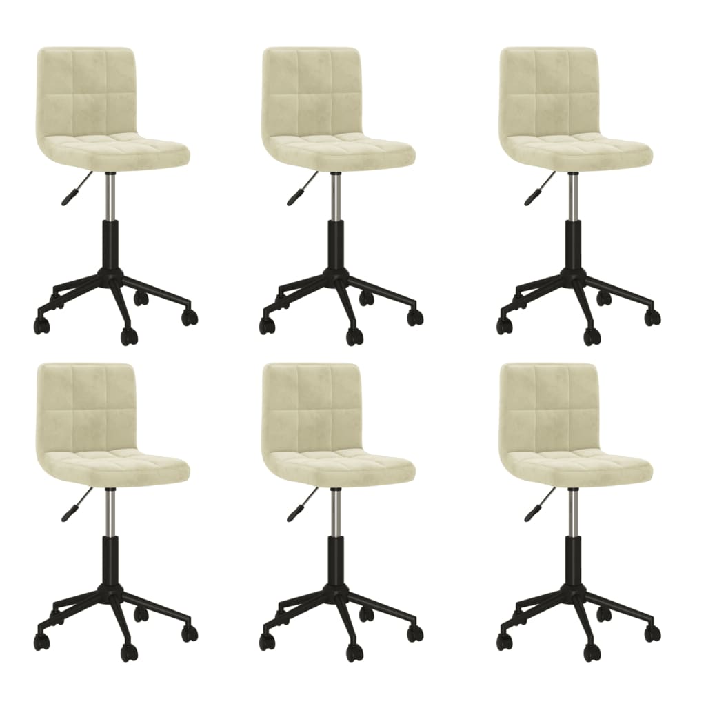8720286742983_a_en_hd_1 Bild på vidaXL Snurrbara matstolar 6 st gräddvit sammet