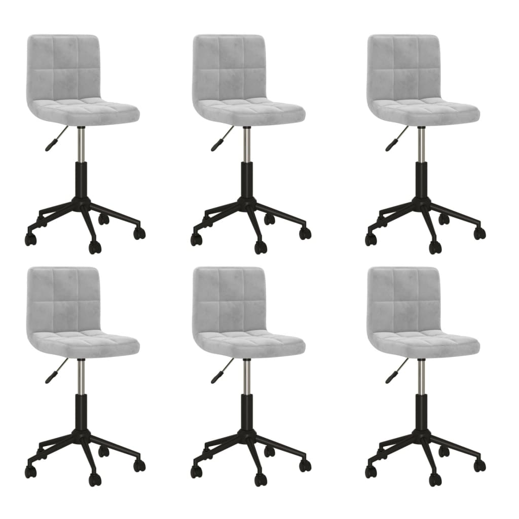 8720286742990_a_en_hd_1 Bild på vidaXL Snurrbara matstolar 6 st ljusgrå sammet