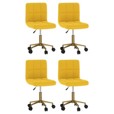 Bild på vidaXL Snurrbara matstolar 4 st senapsgul sammet