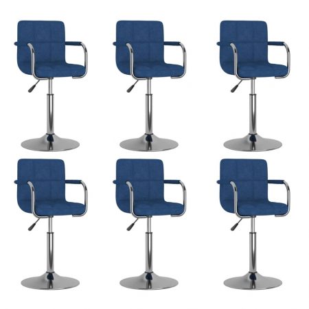 Bild på vidaXL Snurrbara matstolar 6 st blå tyg