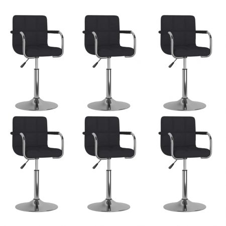 Bild på vidaXL Snurrbara matstolar 6 st svart tyg