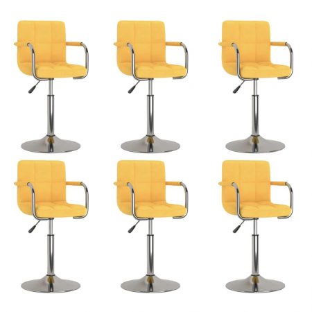 Bild på vidaXL Snurrbara matstolar 6 st senapsgul tyg