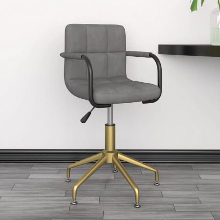 Bild på vidaXL Snurrbar kontorsstol ljusgrå sammet