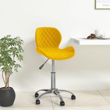 Bild på vidaXL Snurrbar kontorsstol senapsgul sammet