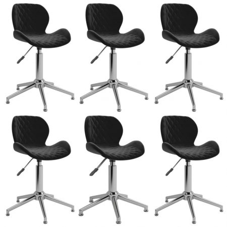 Bild på vidaXL Snurrbara matstolar 6 st svart sammet