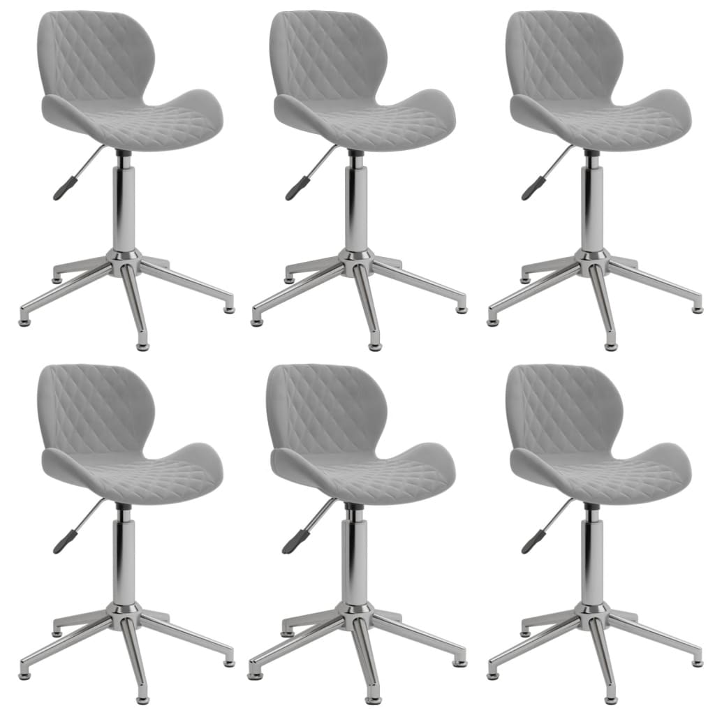 8720286748879_a_en_hd_1 Bild på vidaXL Snurrbara matstolar 6 st ljusgrå sammet