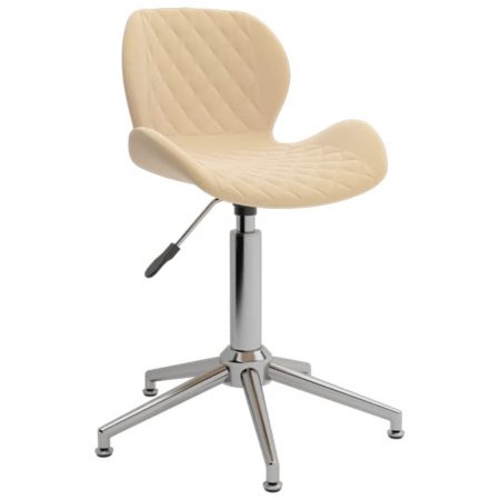 Bild på vidaXL Snurrbar kontorsstol gräddvit sammet