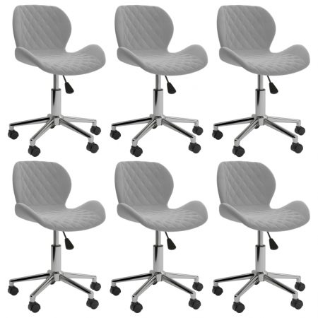 Bild på vidaXL Snurrbara matstolar 6 st ljusgrå sammet