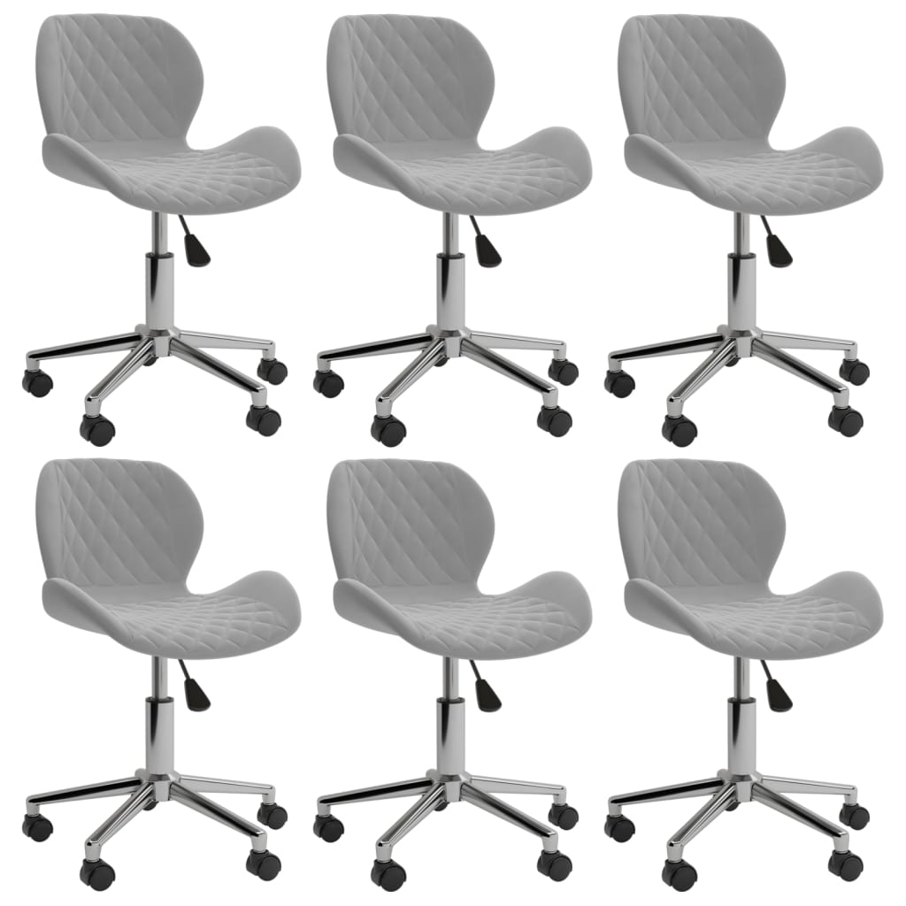 8720286749296_a_en_hd_1 Bild på vidaXL Snurrbara matstolar 6 st ljusgrå sammet