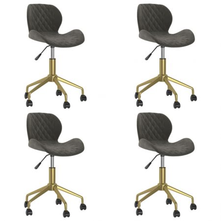 Bild på vidaXL Snurrbara matstolar 4 st mörkgrå sammet