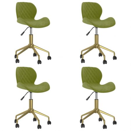 Bild på vidaXL Snurrbara matstolar 4 st ljusgrön sammet
