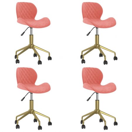 Bild på vidaXL Snurrbara matstolar 4 st rosa sammet