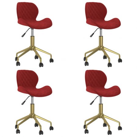 Bild på vidaXL Snurrbara matstolar 4 st vinröd sammet