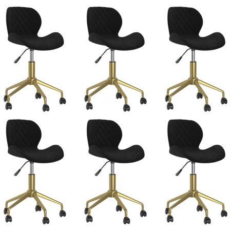 Bild på vidaXL Snurrbara matstolar 6 st svart sammet