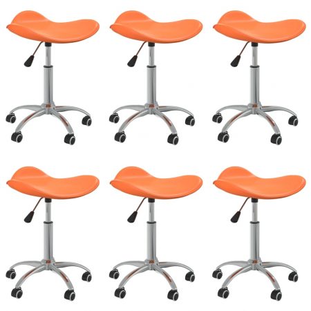 Bild på vidaXL Snurrbara matstolar 6 st orange konstläder