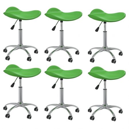 Bild på vidaXL Snurrbara matstolar 6 st grön konstläder