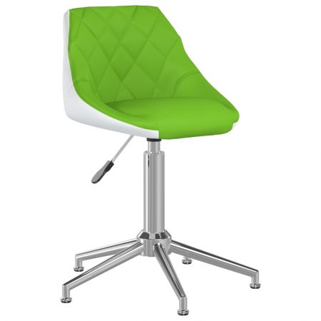 Bild på vidaXL Snurrbar matstol grön och vit konstläder