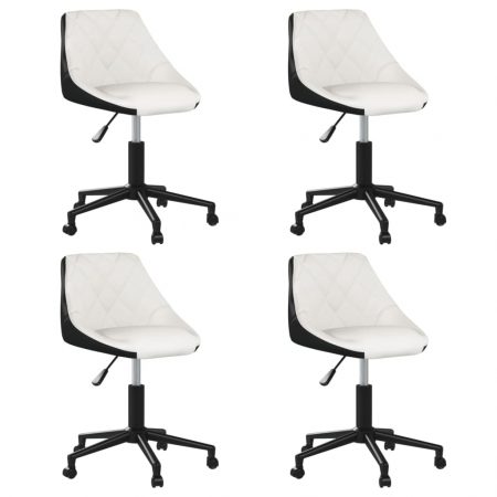 Bild på vidaXL Snurrbara matstolar 4 st vit och svart konstläder