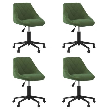 Bild på vidaXL Snurrbara matstolar 4 st mörkgrön sammet
