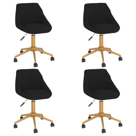 Bild på vidaXL Snurrbara matstolar 4 st svart sammet