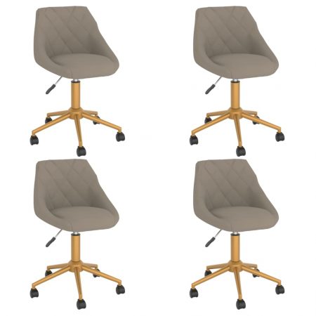 Bild på vidaXL Snurrbara matstolar 4 st ljusgrå sammet